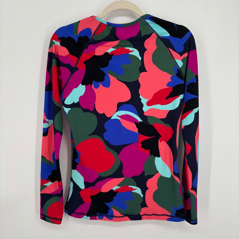 Athleta Point Break Rashguard Multicolor Abstract Floral Print Size Medium - Picture 7 of 7